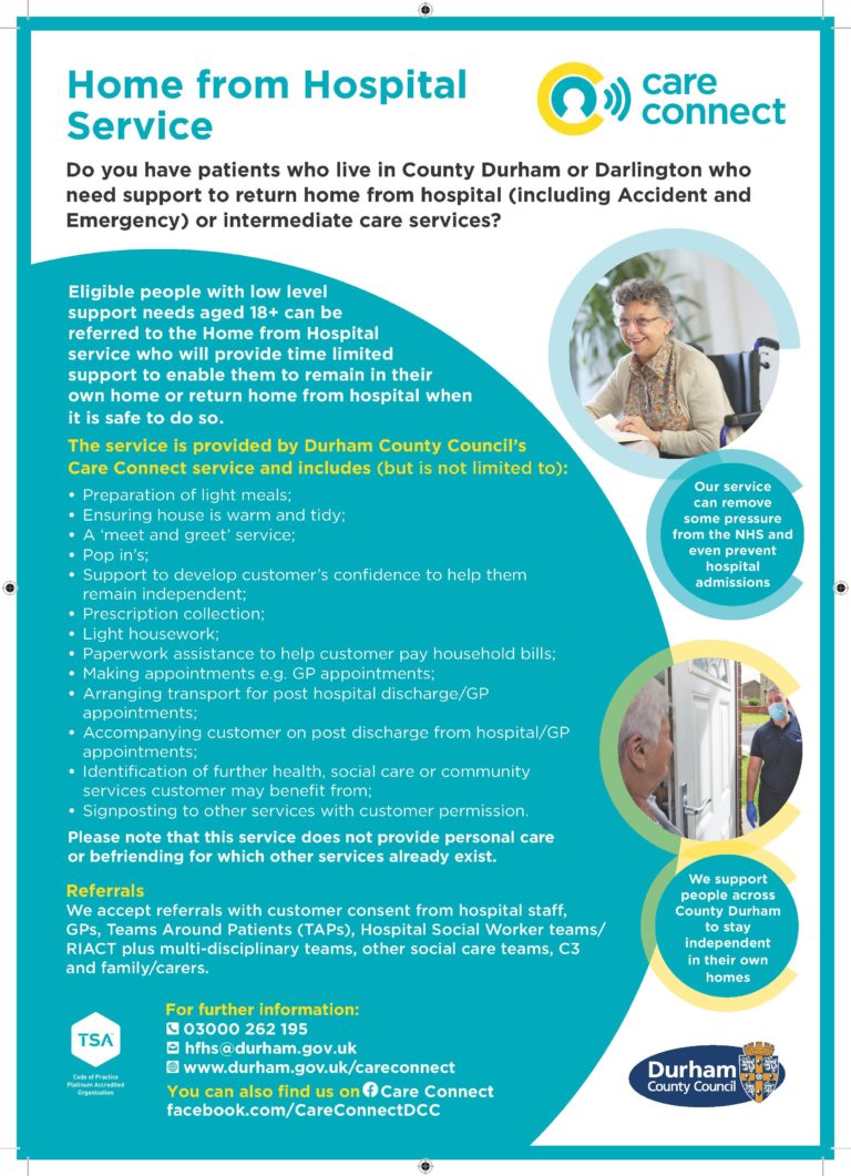 home from hospitals information flyer